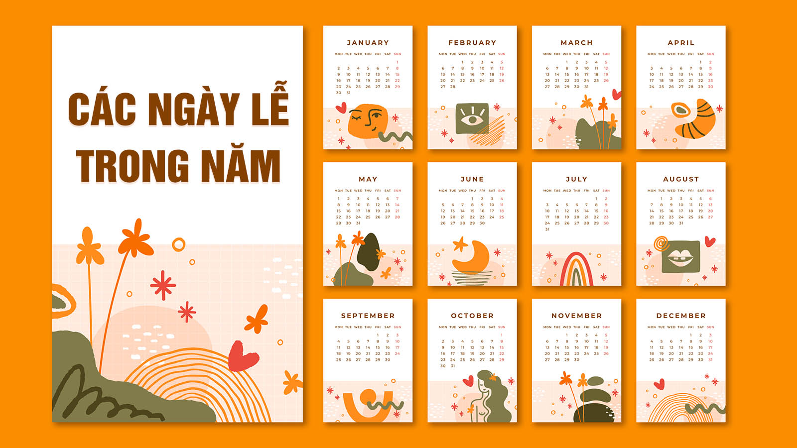 Một cuốn lịch để bàn hiển thị tháng 8 với các ngày đánh dấu