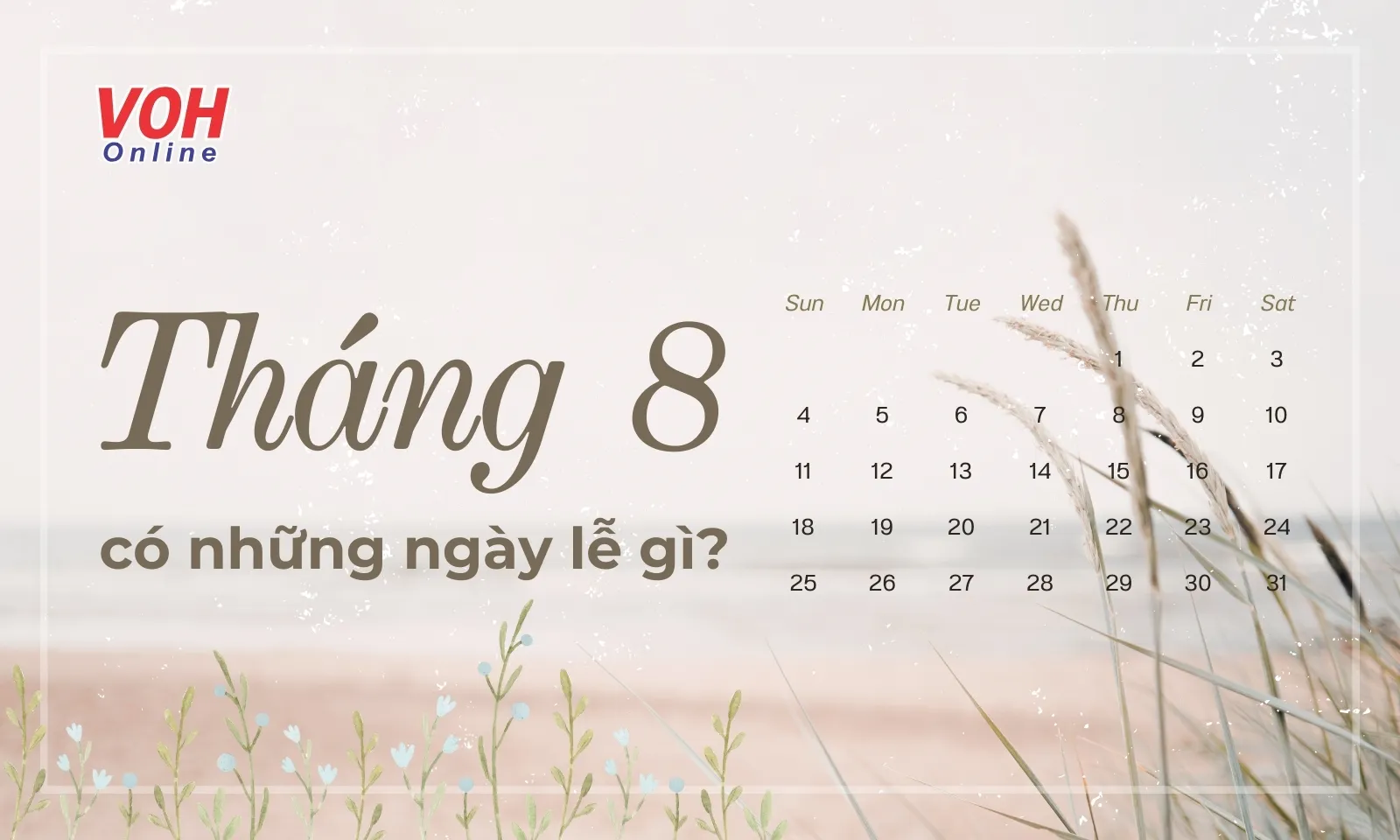 Tập hợp các ngày lễ trong tháng 8