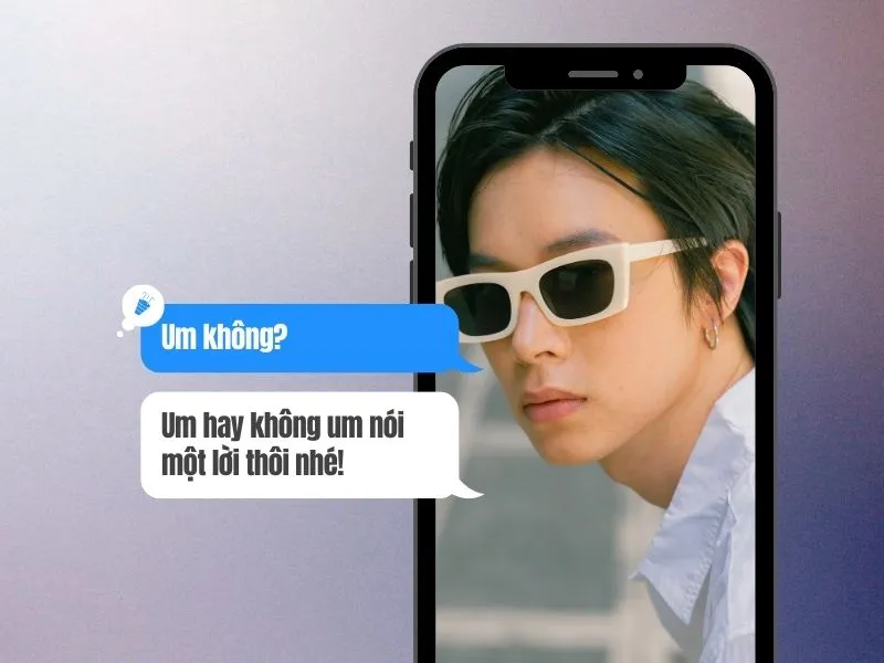 Biểu tượng tin nhắn thể hiện "um là gì" trong giao tiếp trực tuyến của giới trẻ trên TikTok.