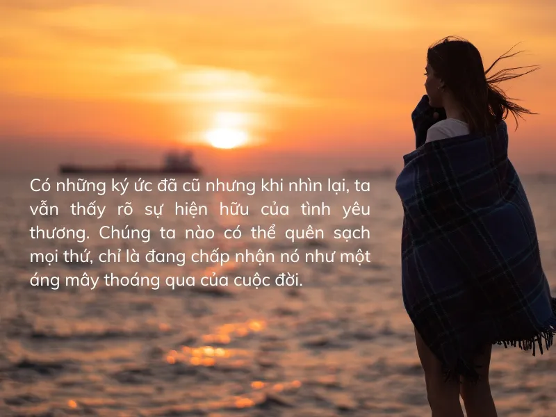 Một khung cảnh lãng mạn, nhẹ nhàng, tượng trưng cho những kỷ niệm đẹp và cảm giác hoài niệm là gì trong cuộc sống.