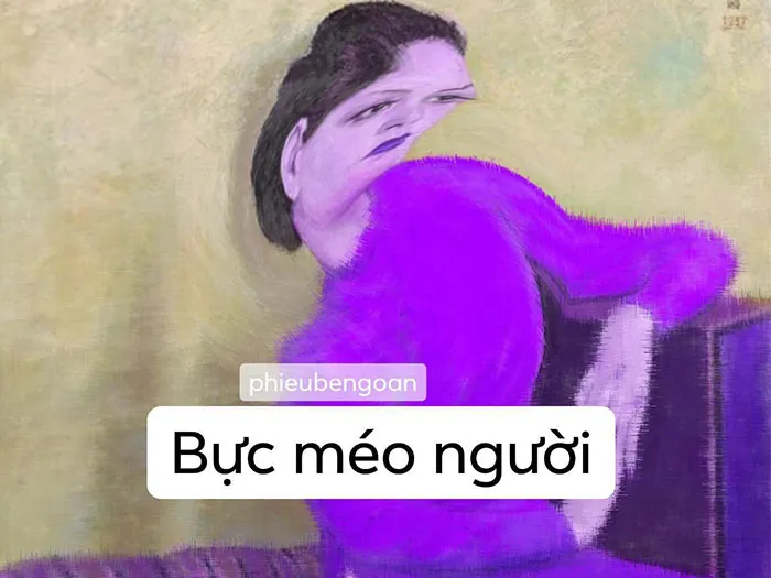 Meme hài hước diễn tả trạng thái 'giận méo người', một biến thể của giận tím người.