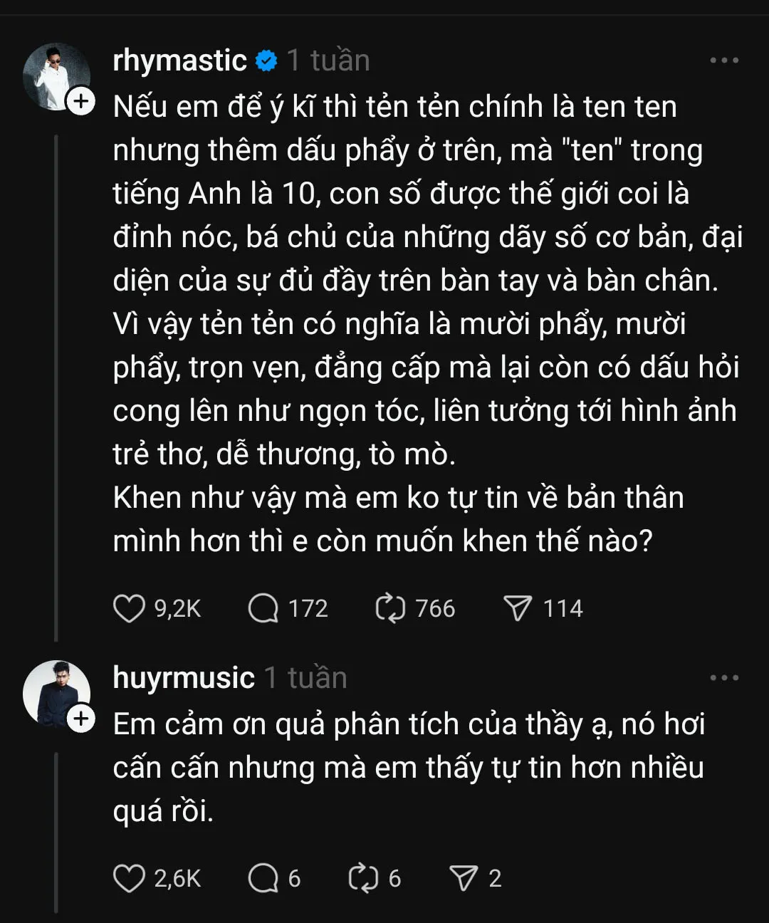 Rhymastic giải thích ý nghĩa "tẻn tẻn" một cách hài hước