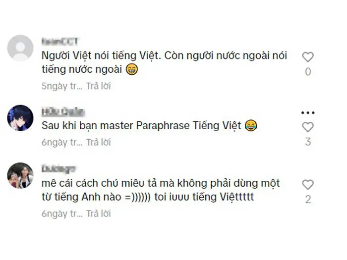 Bình luận hài hước của cộng đồng mạng về cụm từ "đỉnh nóc kịch trần bay phấp phới" do NSND Tự Long chia sẻ trên TikTok