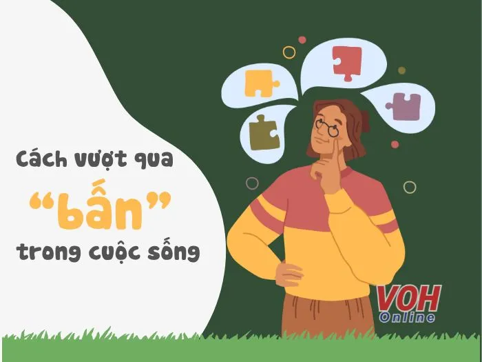 Người phụ nữ trẻ đang tìm kiếm giải pháp và đối phó với sự bấn trong công việc, thể hiện sự quyết tâm vượt qua khó khăn