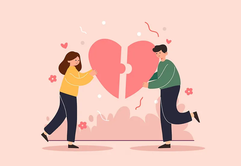 Cặp đôi nắm tay nhau tượng trưng cho sự tin tưởng, an toàn và cân bằng trong mối quan hệ khi đối phó với bện hơi người yêu