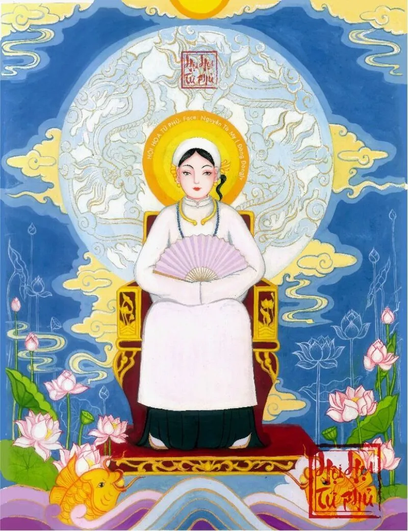 Hình ảnh Cô Bơ Bông, một trong Tứ Phủ Thánh Cô được tôn thờ trong nghi lễ văn khấn