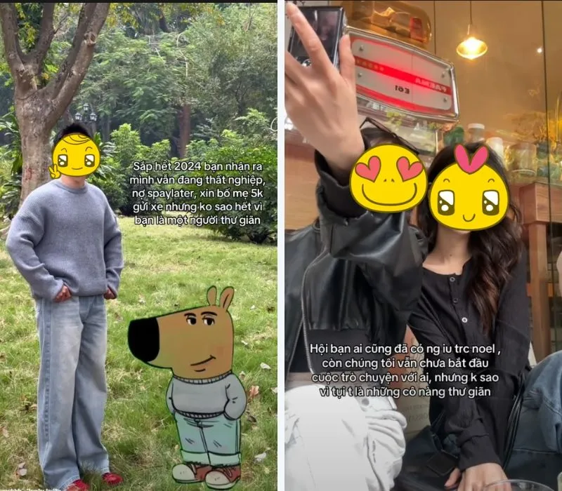 Hình ảnh minh họa cách giới trẻ bắt trend Chill guy với những tình huống hài hước