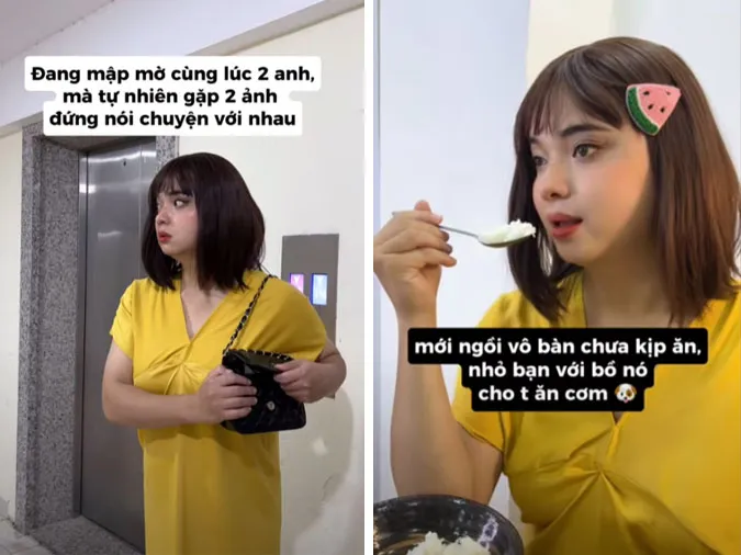 Chị Ca Nô với biểu cảm "đứng hình" khi bắt trend "xịt keo" trên mạng xã hội