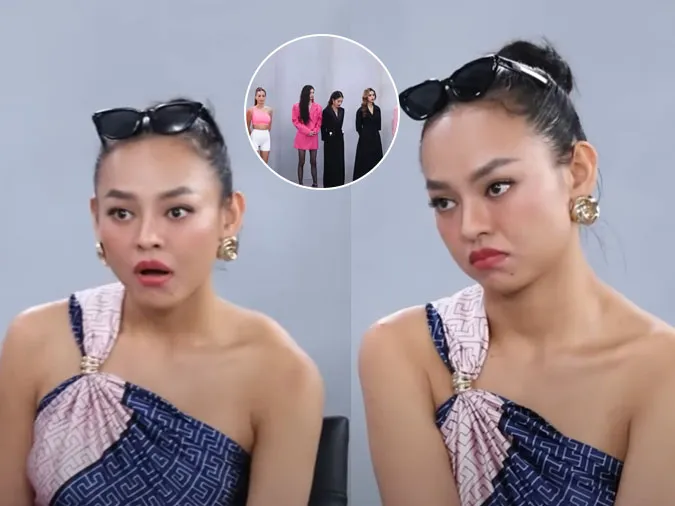 Á hậu Mai Ngô với biểu cảm "xịt keo cứng ngắc" trong chương trình truyền hình thực tế