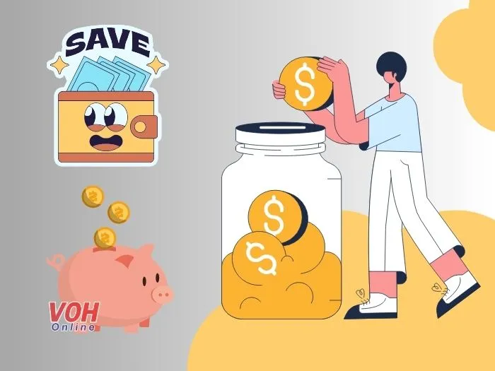 Một người trẻ đang sử dụng máy tính và ghi chép, tượng trưng cho việc theo dõi chi tiêu hàng ngày để sống theo lối YONO