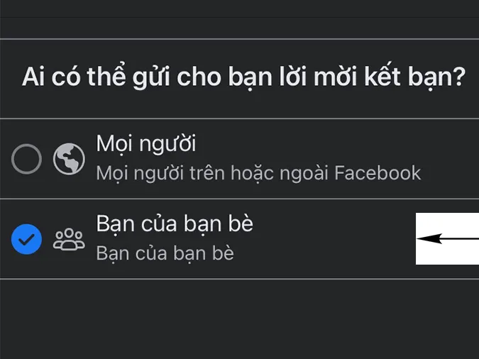 Chọn Bạn của bạn bè để hạn chế lời mời Add friend trên Facebook