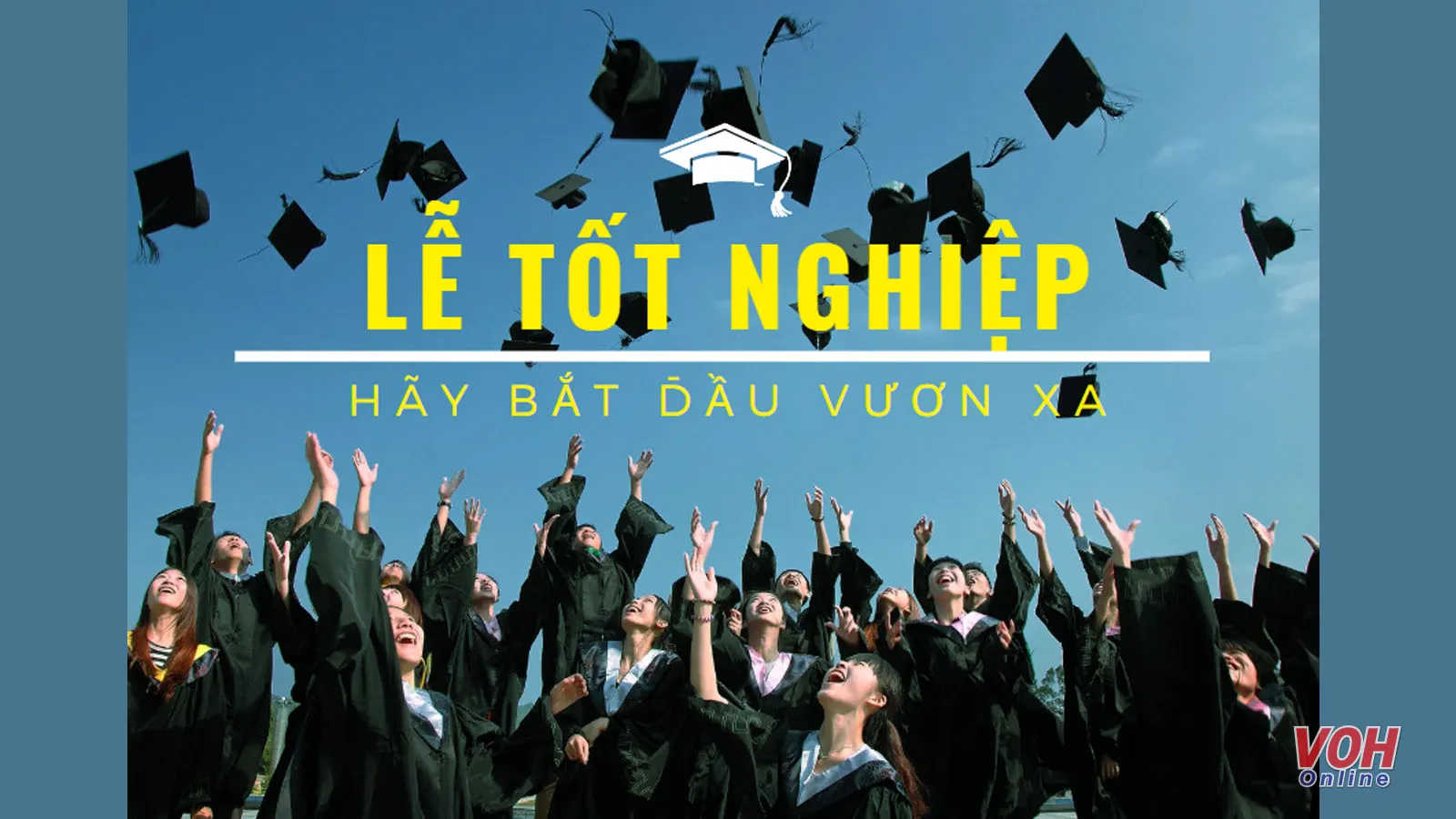 Hình ảnh một lễ tốt nghiệp với sinh viên mặc lễ phục, biểu tượng cho sự hoàn thành và khởi đầu mới