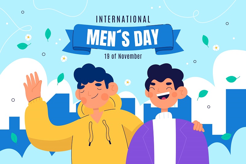 Minh họa Ngày Quốc tế Đàn ông 19/11, tập trung vào sức khỏe, vai trò của phái mạnh trong gia đình và xã hội, thúc đẩy bình đẳng giới.