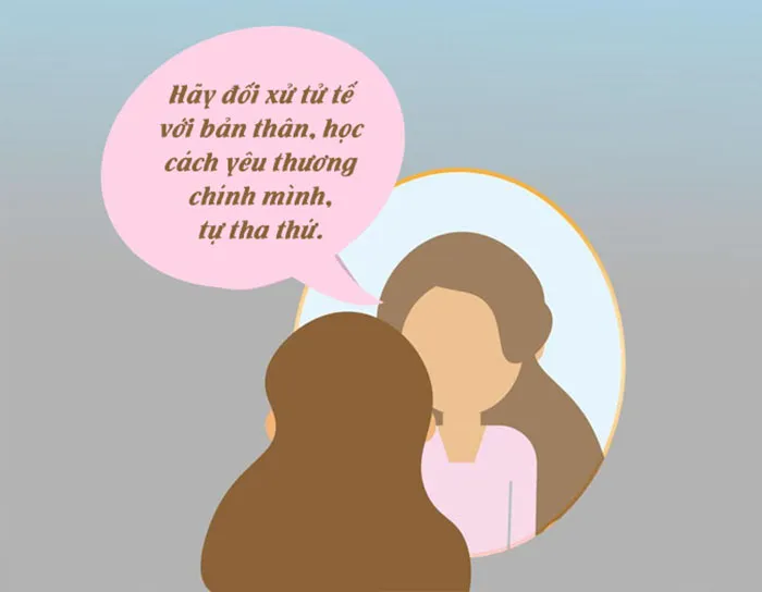 Hình ảnh một cô gái trẻ trung và tự tin, thể hiện sự tích cực từ việc yêu bản thân