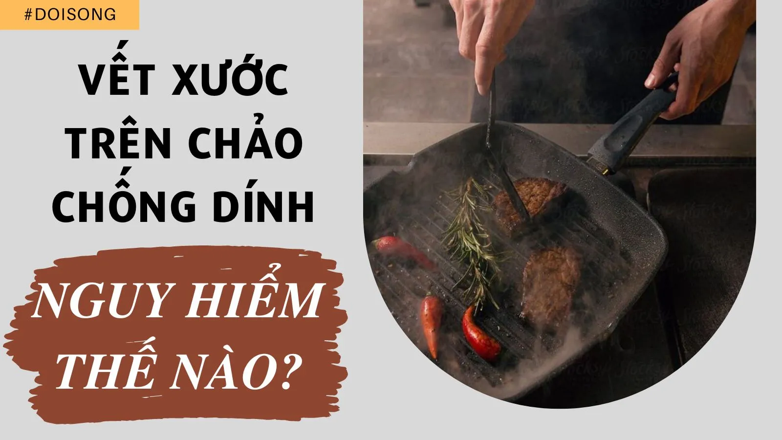 Chiếc chảo chống dính bị trầy xước, nhắc nhở về các vấn đề sức khỏe tiềm ẩn từ vật dụng hàng ngày, ảnh hưởng đến chất lượng cuộc sống và có thể làm nặng thêm các tình trạng như đau đầu