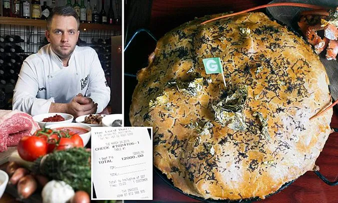 Đầu bếp Paul Medcalf và chiếc bánh Posh Pie đắt đỏ của mình