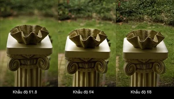 Khẩu độ ảnh hưởng đến độ sâu trường ảnh