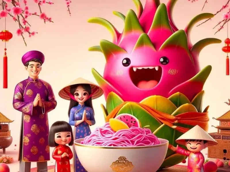 Meme hài hước từ trend mì tôm thanh long lan truyền trên mạng xã hội