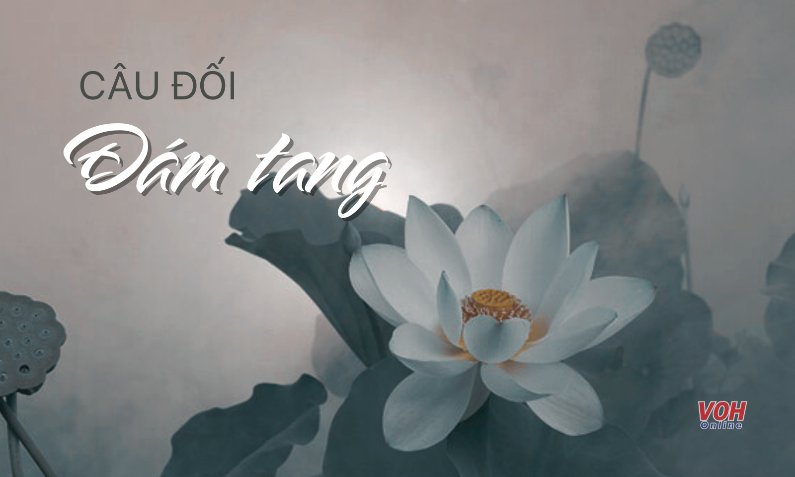 Hình ảnh một buổi lễ cúng xả tang với các thành viên gia đình mặc đồ tang, chuẩn bị lễ vật trên bàn thờ