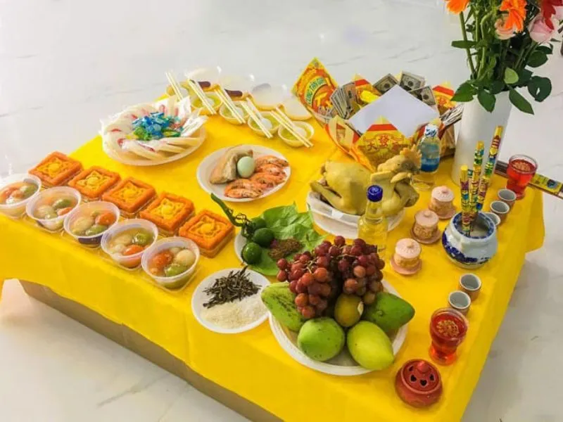 Mâm cúng sửa nhà