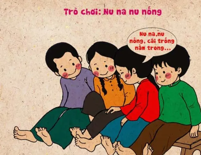Trẻ em vui đùa với trò chơi dân gian Nu na nu nống