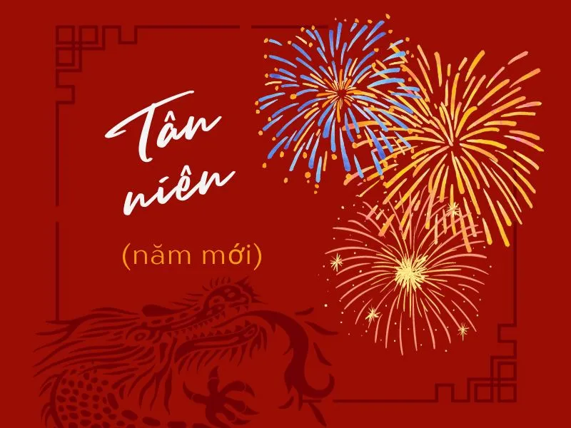 Hình ảnh tượng trưng cho năm mới Tân niên với hoa mai, bánh chưng, mang ý nghĩa khởi đầu an lành và hạnh phúc của Tết Nguyên đán Việt Nam