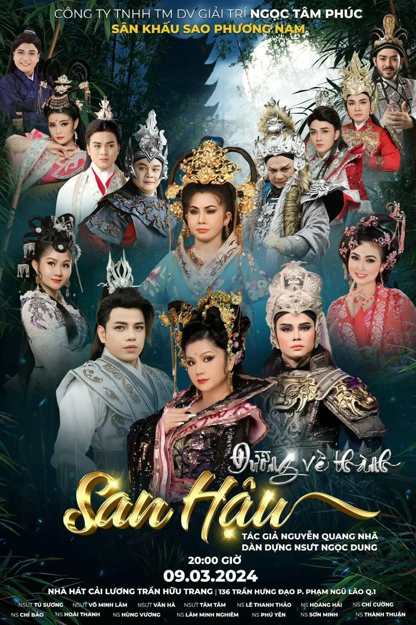 Hình ảnh quảng bá vở cải lương Đường về thành San Hậu với dàn nghệ sĩ trẻ đầy tâm huyết