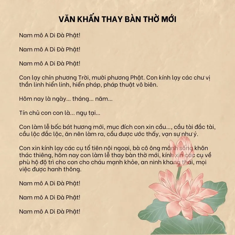 Gia đình thành kính khấn vái khi thay bàn thờ mới, báo cáo tổ tiên và thần linh.