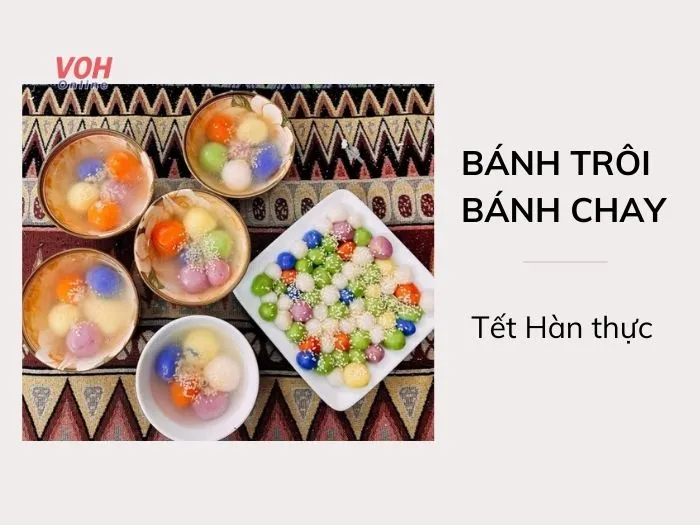 Bánh trôi bánh chay truyền thống trên mâm cúng Tết Hàn thực