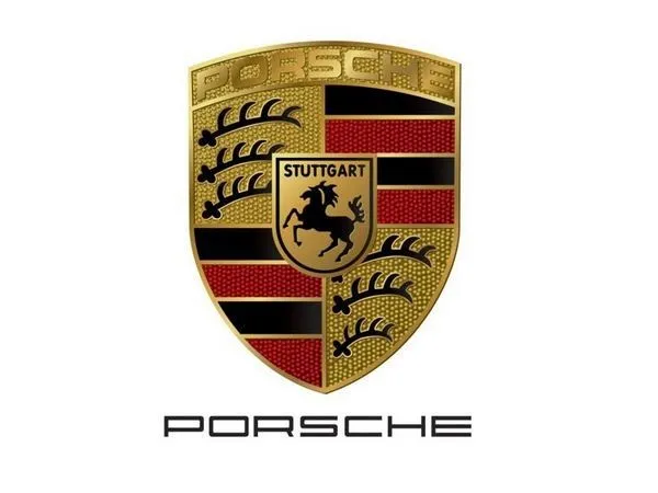 Logo Porsche mang hình ảnh con ngựa phi và huy hiệu thành phố Stuttgart, biểu tượng của sức mạnh và di sản.