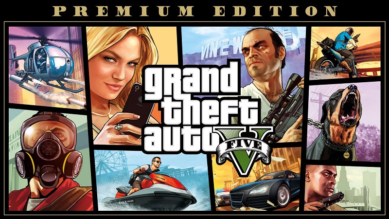 Giao diện khởi động của Grand Theft Auto V, chuẩn bị cho trải nghiệm game hành động đỉnh cao.
