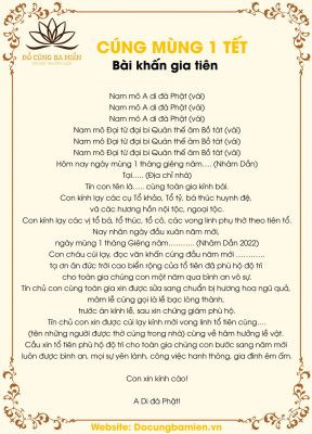 Bài văn khấn cúng mùng 1 Tết gia tiên thể hiện lòng thành kính