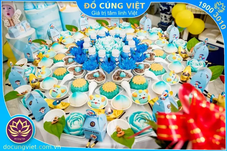 Chuẩn bị mâm cúng đầy tháng cho bé trai