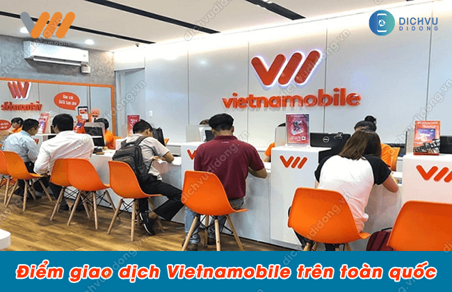 Biển hiệu điểm giao dịch Vietnamobile cung cấp dịch vụ tại Hà Nội