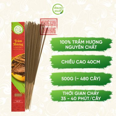Hộp nhang trầm hương 40cm loại 500g, lựa chọn cho văn khấn mùng một và ngày rằm trang trọng