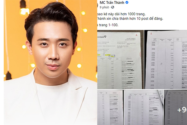Trấn Thành công khai hơn 1000 trang sao kê tiền từ thiện