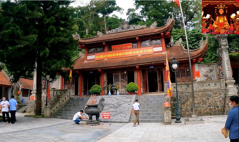 Kiến trúc cổ kính của Đền Quốc Mẫu Tây Thiên Lăng Thị Tiêu, trung tâm thờ phụng tại khu di tích.