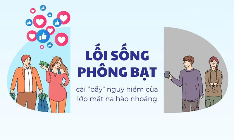 Bức tranh trừu tượng về một người đang sử dụng điện thoại, phản ánh sự phụ thuộc vào mạng xã hội và lối sống ảo