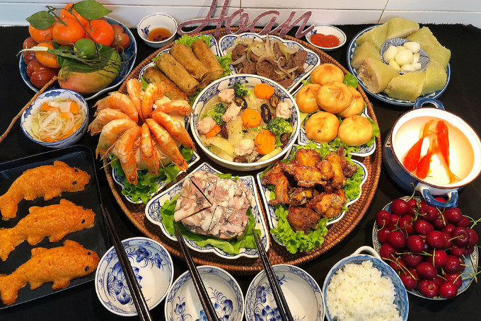 Mâm cỗ chay mặn trong lễ văn khấn xả tang