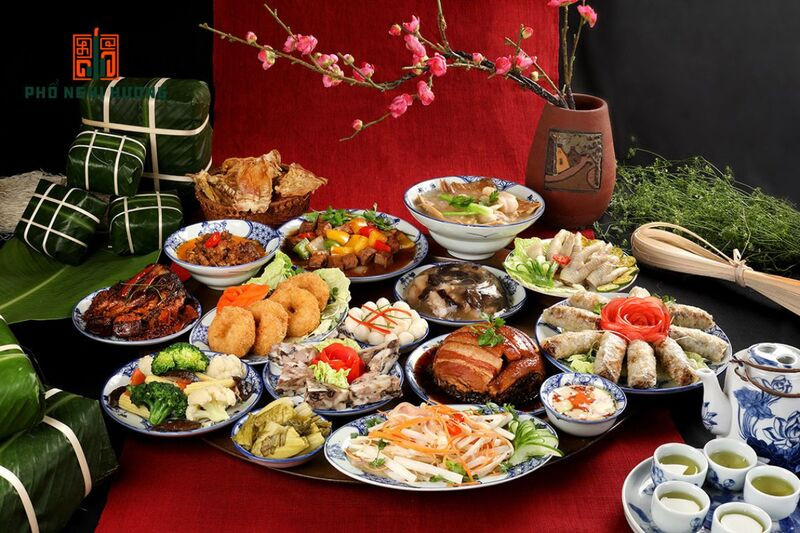 Mâm cỗ đầy đủ cúng rước ông bà