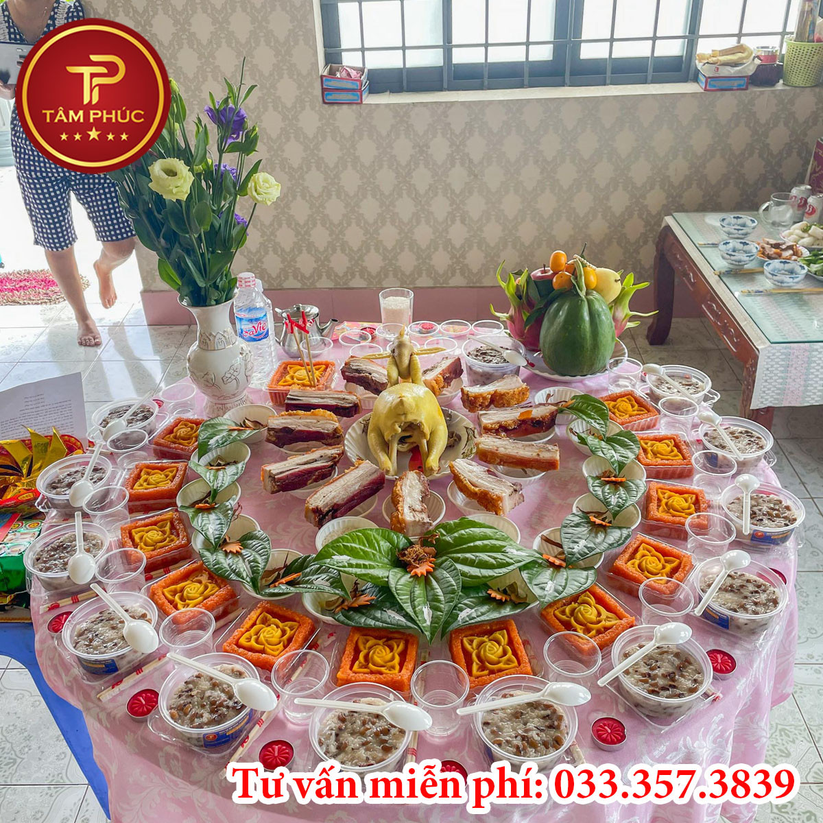 Mâm cúng thôi nôi bé trai đầy đủ lễ vật, chuẩn nghi thức