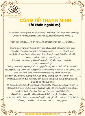 Mẫu bài văn khấn Thanh minh chi tiết khi cúng ngoài mộ
