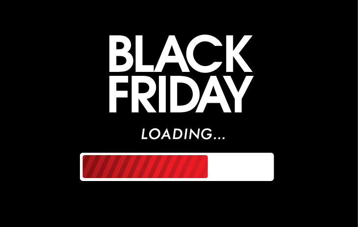 Ảnh động mô tả ngày Black Friday sôi động với nhiều người mua sắm