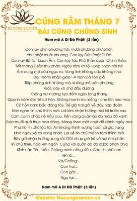 Văn khấn cúng chúng sinh rằm tháng 7, thể hiện lòng từ bi của người sống.