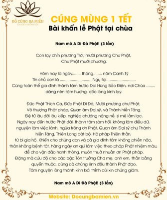 Văn khấn lễ Phật tại chùa ngày mùng 1 Tết cầu phước lành