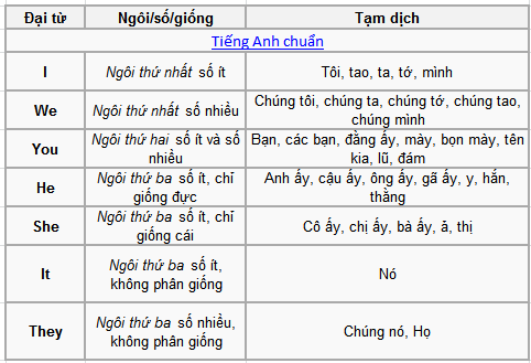 Hình minh họa khái niệm đại từ trong ngữ pháp tiếng Việt và tiếng Anh