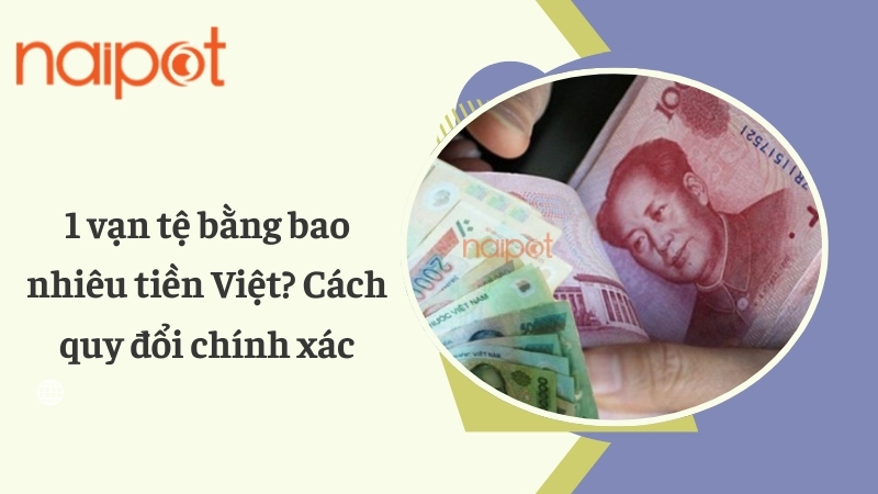 Nhân Dân Tệ Trung Quốc với mệnh giá khác nhau, minh họa cách quy đổi 1 vạn tệ sang tiền Việt