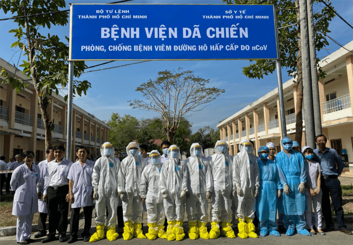 Mô hình thiết kế bệnh viện dã chiến hiện đại, minh họa cấu trúc tạm thời