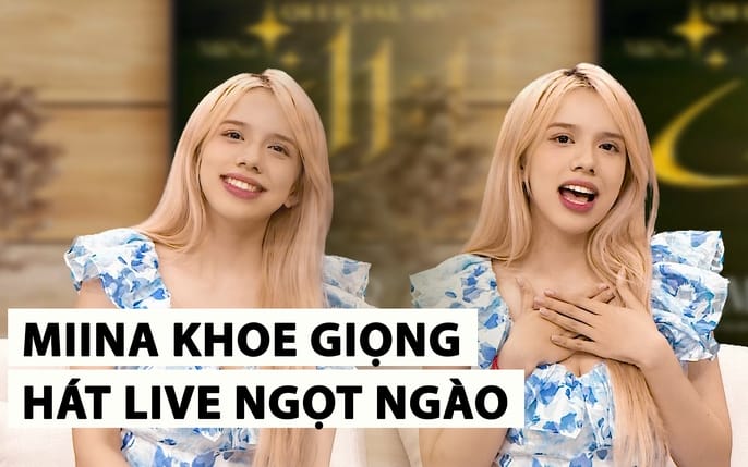 MiiNA trong concept debut với mái tóc vàng nổi bật, gây tranh cãi về sự tương đồng hình ảnh với Rosé