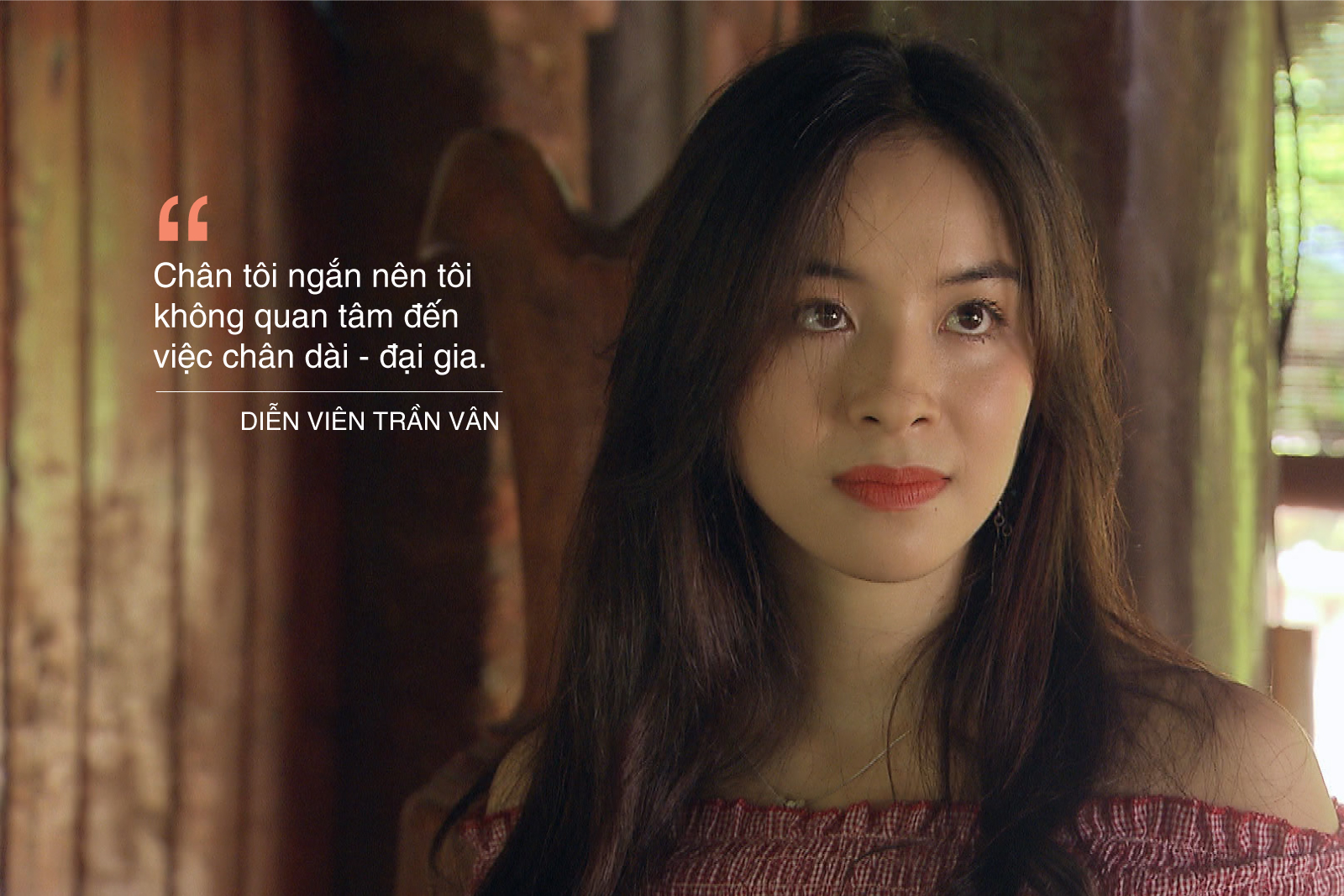 Diễn viên Trần Vân tạo dáng năng động, thể hiện cá tính